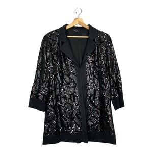 Misook Black Sequin Women's Cardigan